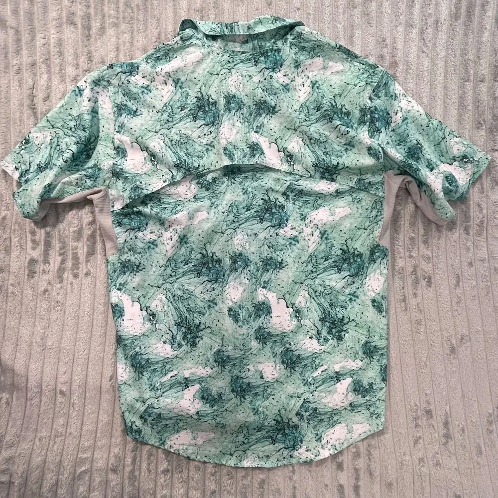 Reel Legends Mariner II Vented Fishing Shirt Mens L Button Up Wicking‎ Pocket